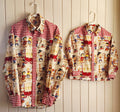 Unique, super fun Dad and child matching western shirts. Adult size Large and child size Large